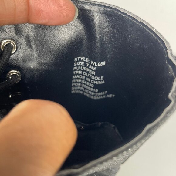 Balera Black Glitter Combat Boots | Dance Performance Hip Hop Shoes Size 7 - Picture 8 of 11